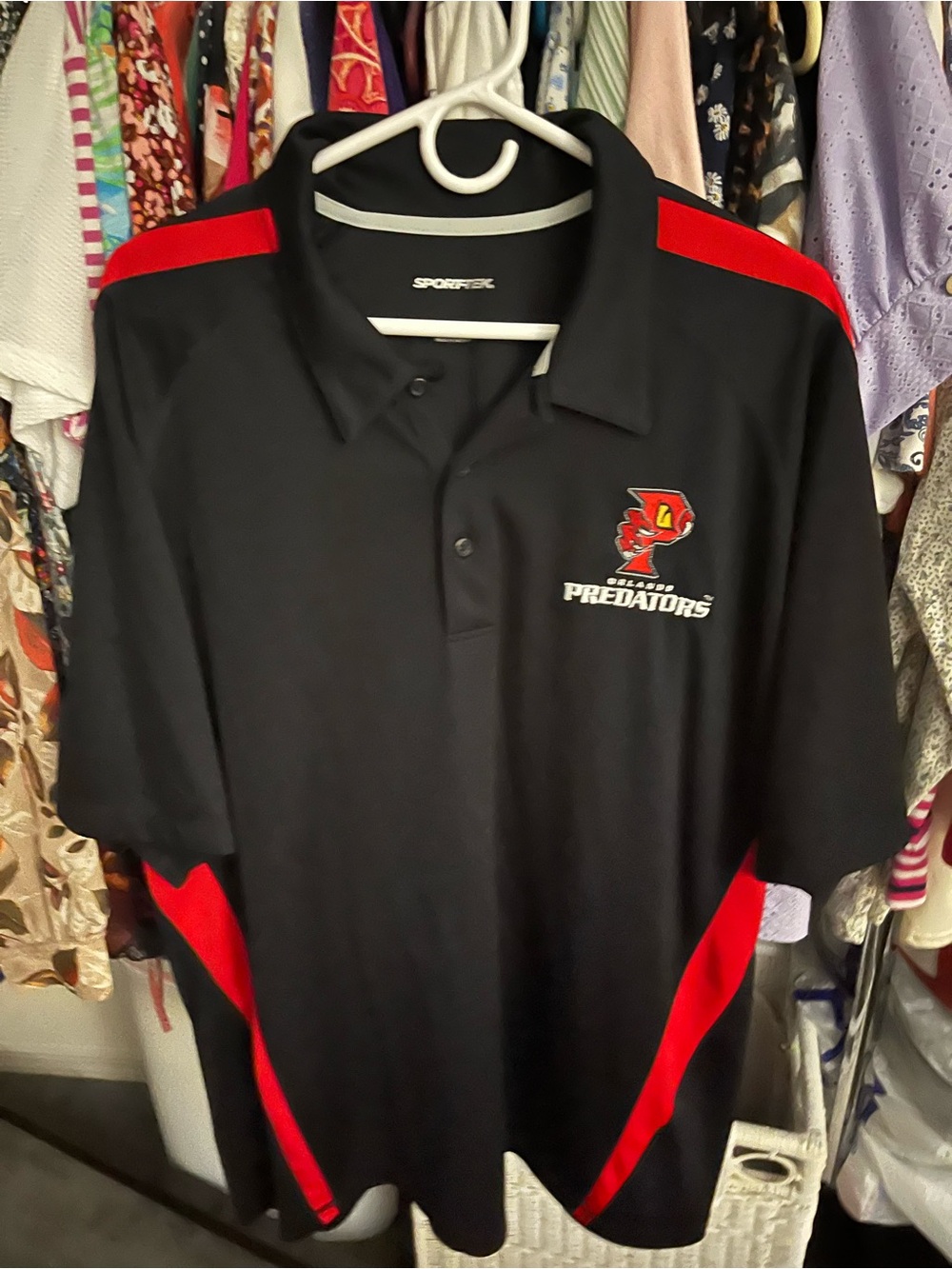 Sport-Tek Black and Red Predators Team Polo